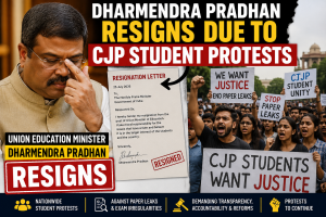 Frequently Asked Questions (FAQs) 1. What is the CJP Protest? The CJP Protest is a nationwide student-led movement that demands accountability for alleged examination paper leaks, transparent recruitment processes, stronger anti-paper leak laws, and comprehensive education reforms. 2. Why did students launch the CJP Protest? Students launched the protest after allegations of examination paper leaks and recruitment irregularities. They demanded fair examinations, transparent investigations, and strict action against those responsible. 3. Has Dharmendra Pradhan resigned? Yes. According to the latest CJP Protest Latest Update, Union Education Minister Dharmendra Pradhan resigned on 25 July 2026 following weeks of nationwide protests and growing political pressure. Protest leaders welcomed his resignation but confirmed that the movement would continue until the government fulfilled their remaining demands. 4. Why does the CJP Protest continue after Dharmendra Pradhan's resignation? The CJP Protest Latest Update shows that protest leaders continue the movement because they want broader reforms. They seek stronger anti-paper leak laws, transparent investigations, accountability for all responsible officials, fair recruitment procedures, and long-term improvements to India's examination system. 5. What are the main demands of the protesters? The protesters continue to demand: Transparent investigations into examination paper leaks. Strong anti-paper leak legislation. Fair and transparent recruitment processes. Accountability for responsible officials. Better examination security. Comprehensive education reforms.