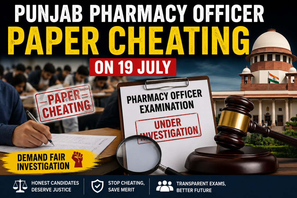 Punjab Pharmacy Officer Paper Cheating on 19 July